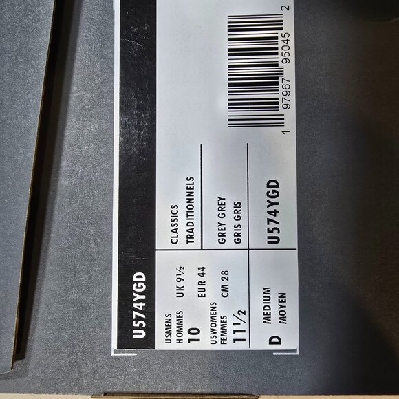 New Balance YGD Rain Grey 574 Mens Size 10 CORDURA NEW Scarpe Sneakers UOMO - Picture 9 of 15